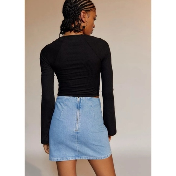 UO Rebecca Lace Up Denim Skirt TRENDING Size S - Picture 5 of 6